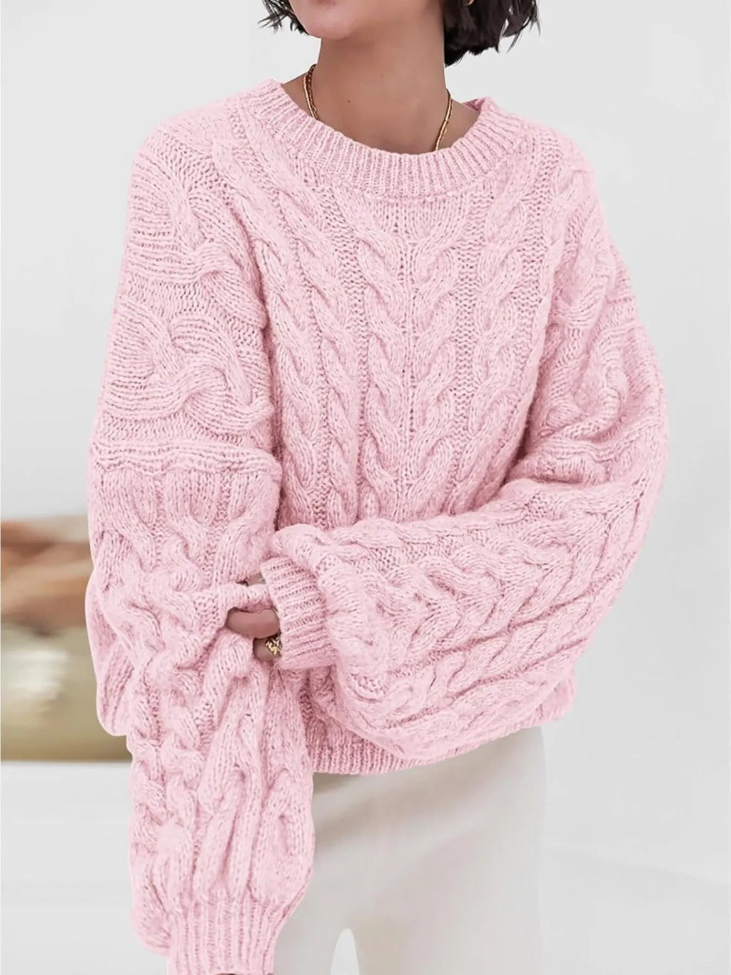Cable Knit Long Sleeve Sweater