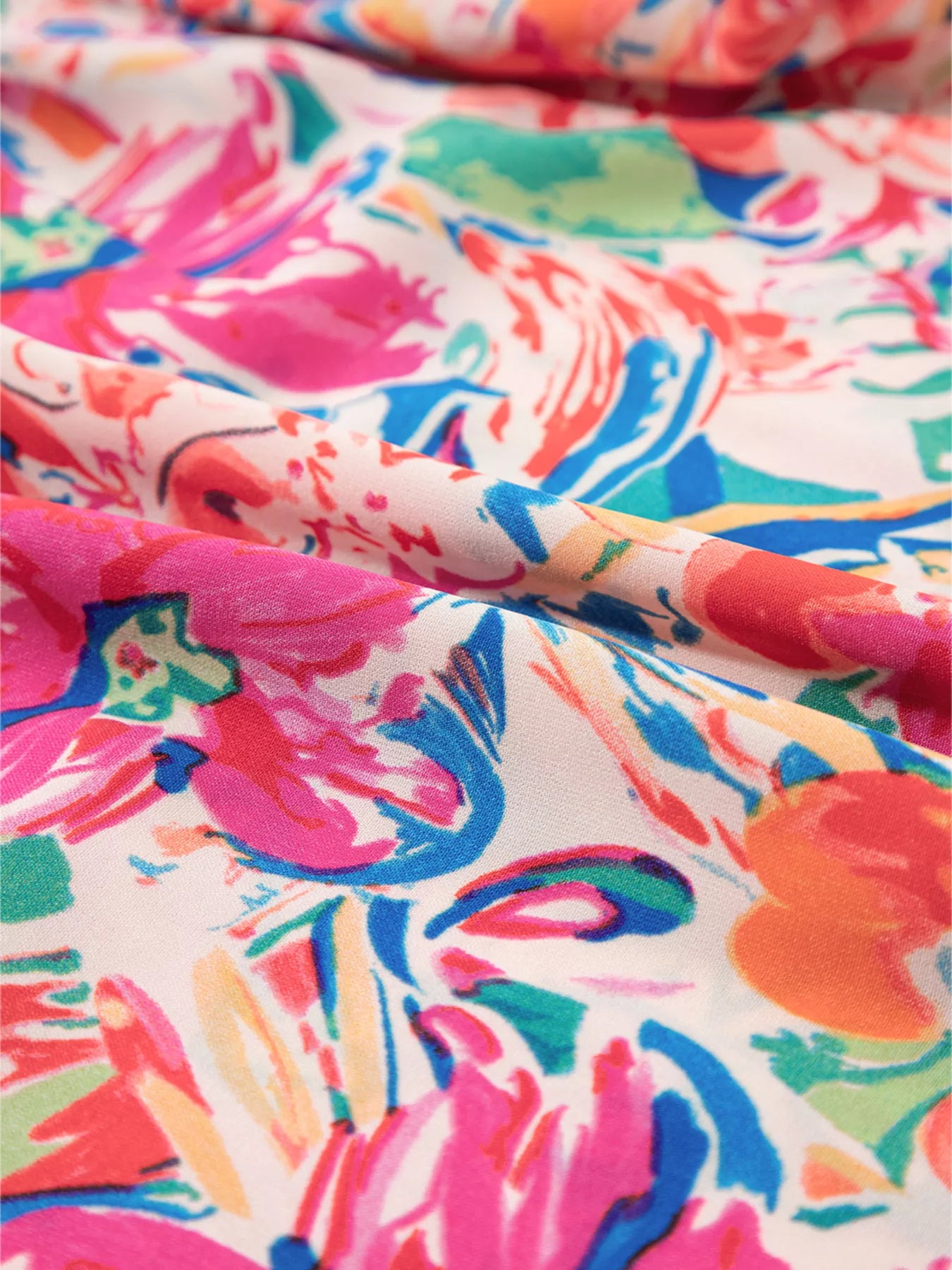 Multicolour Floral Ruffled Sleeve V Neck Summer Blouse