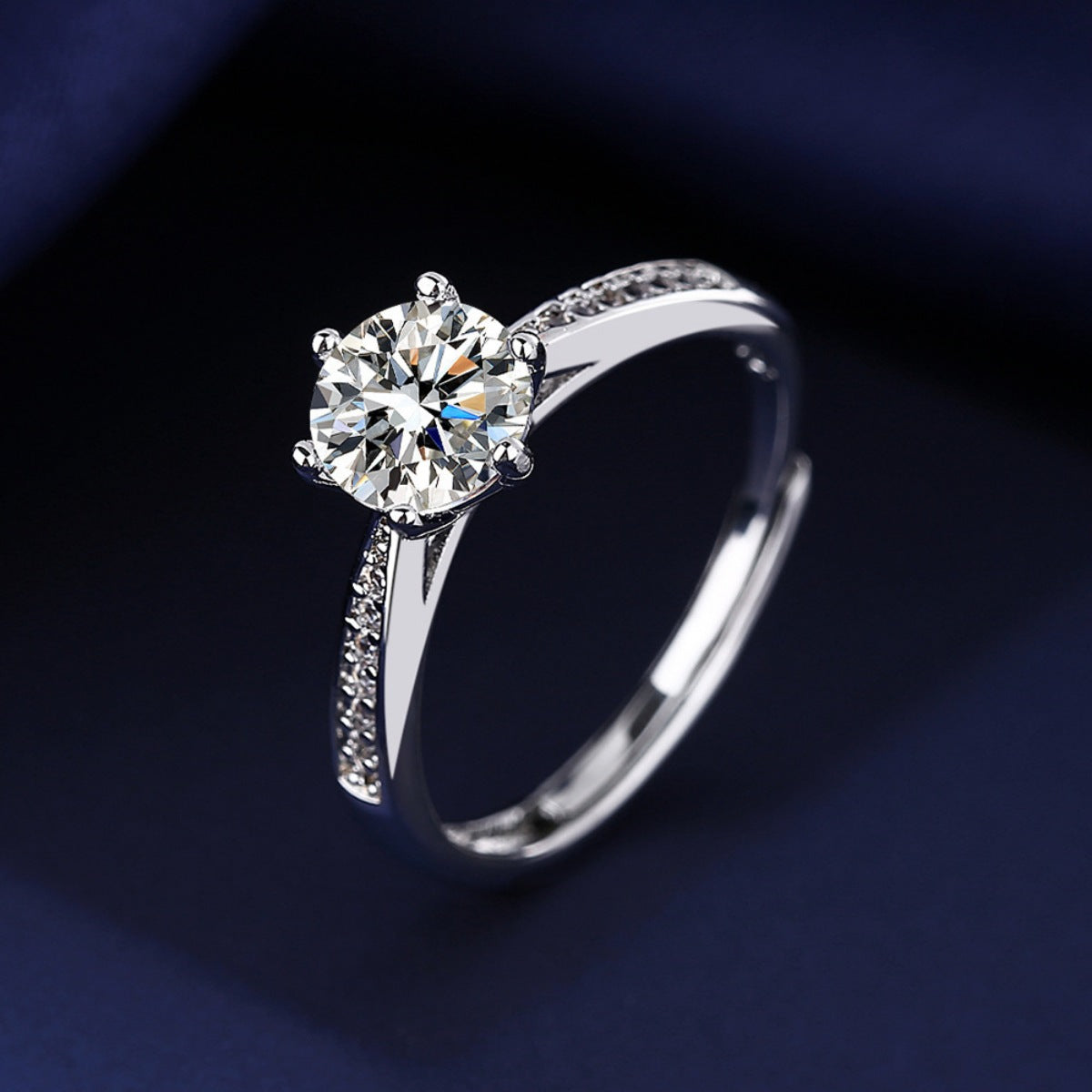 1 Carat Moissanite 925 Sterling Silver Ring