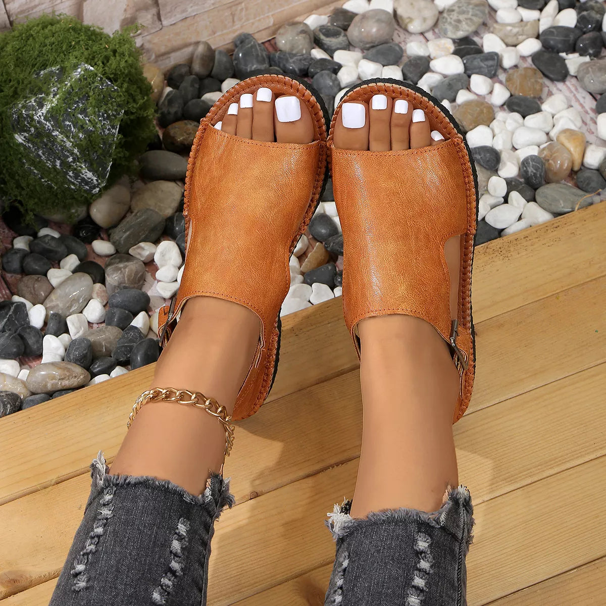 Open Toe Buckle Sandals