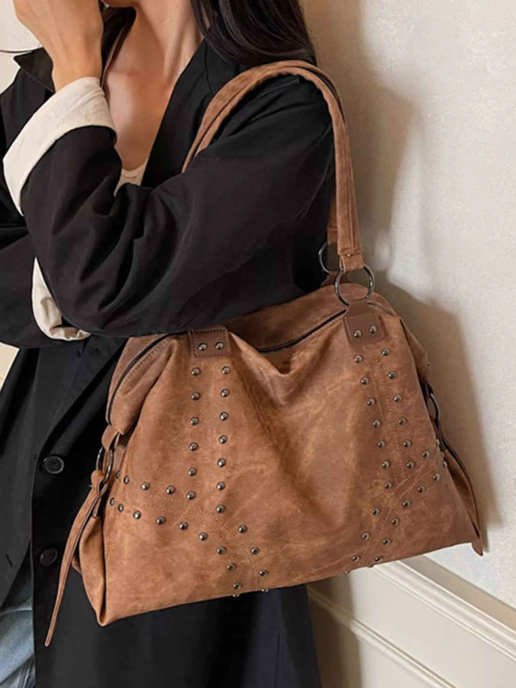 Studded Vintage-Style Handbag