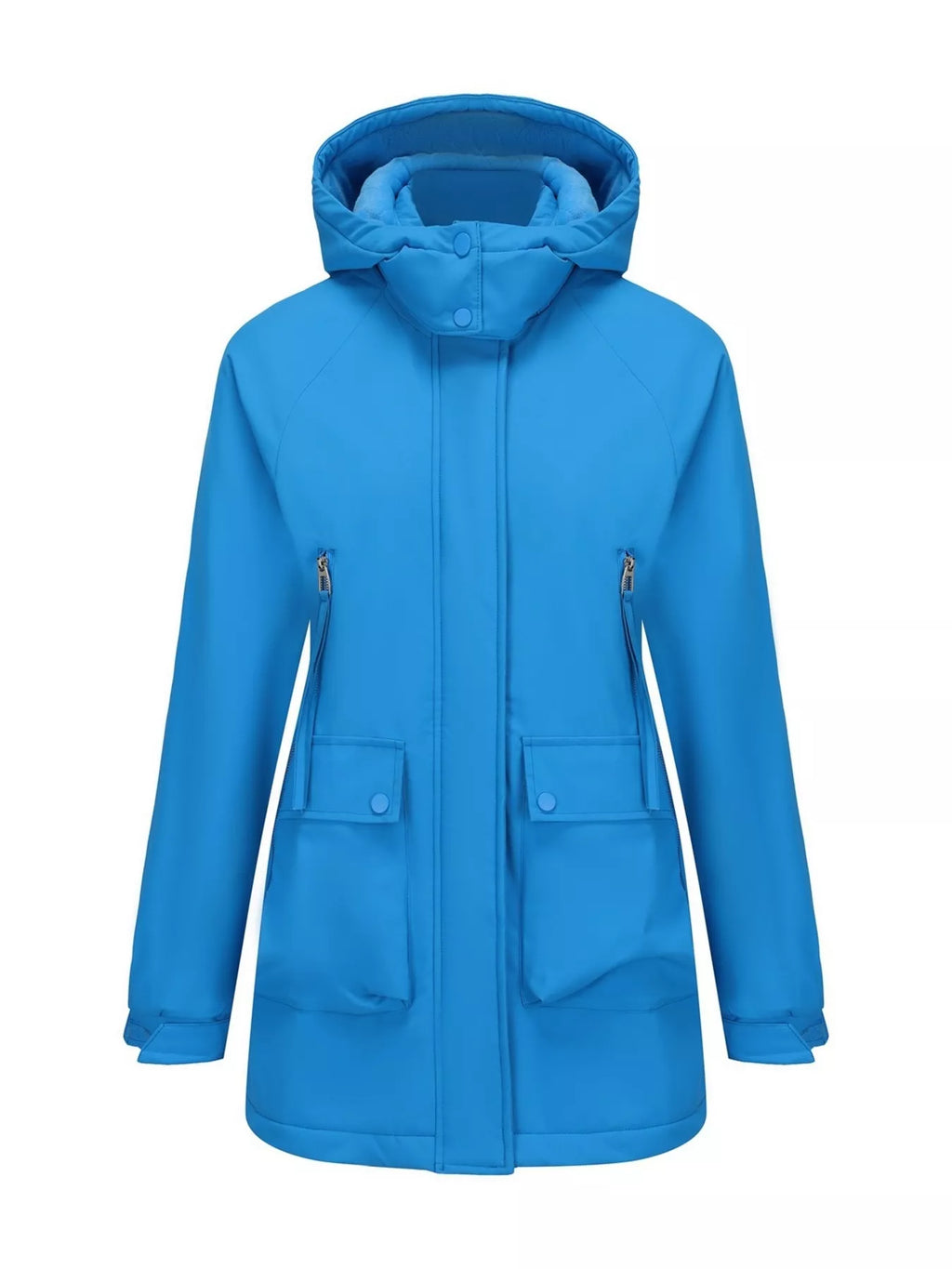 Full Size Zip Up Hooded Parka Outerwear Plus Size