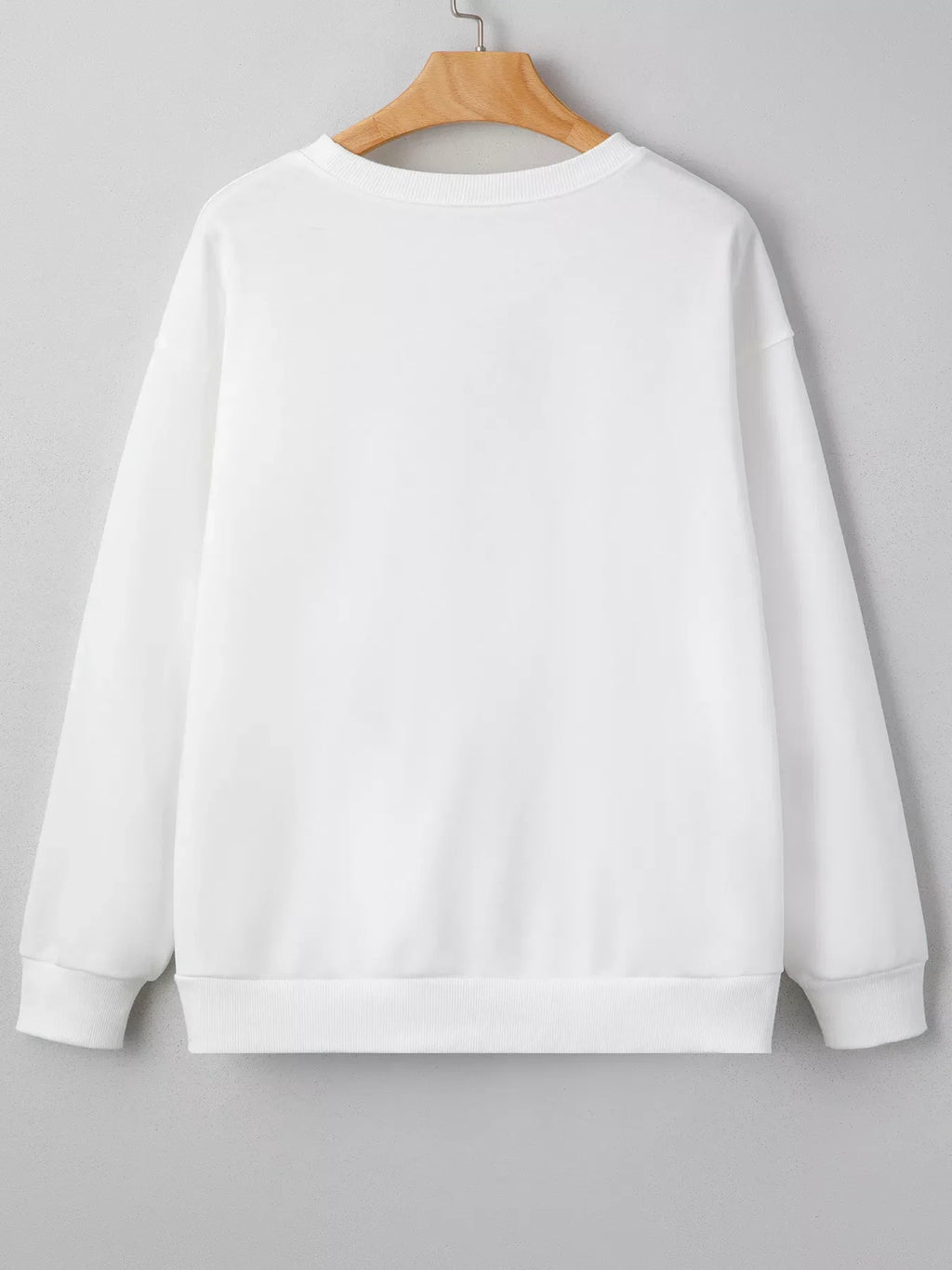 Pearl Plaid Christmas Tree Patched Drop Shoulder Sweatshirt