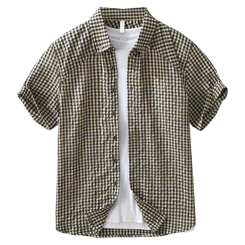 Men's Plus Size Button Up Short Sleeve Shirt