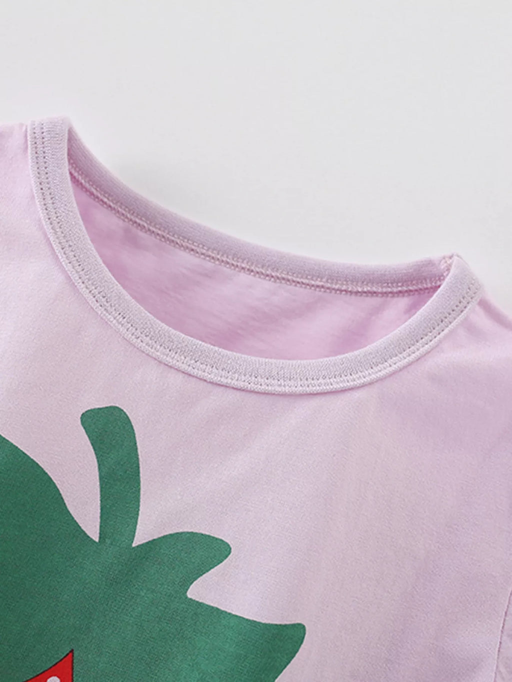 Children's Strawberry Round Neck Tee and Shorts Set