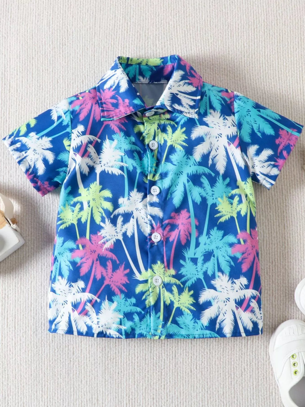 Children's Tropical Print Shirt and Shorts Set