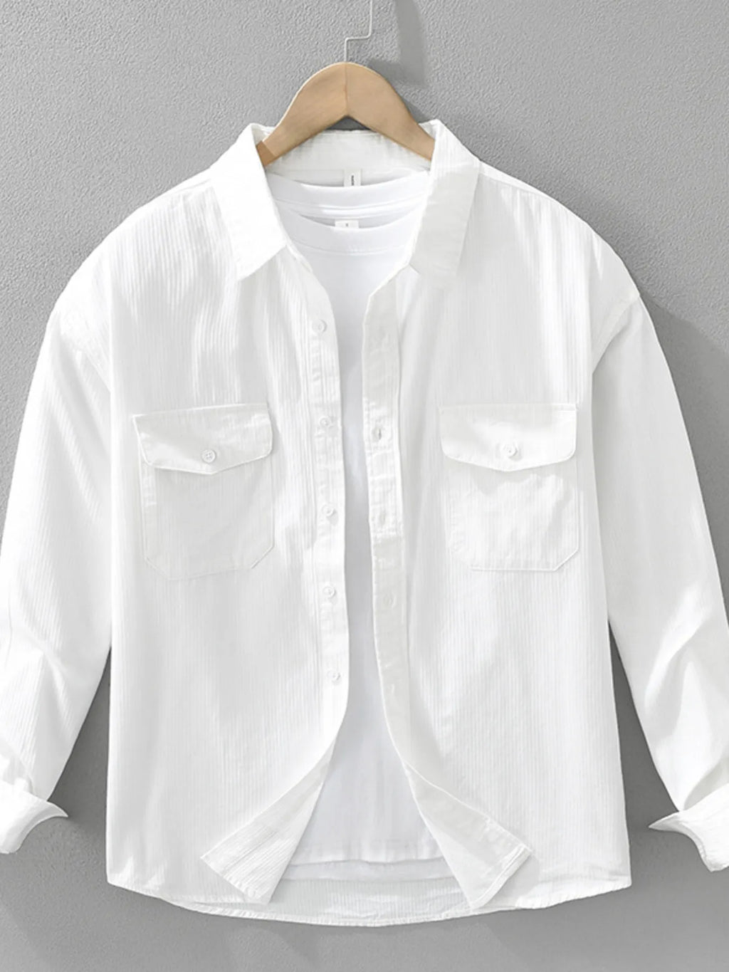 Men's Plus Size Button Up Long Sleeve Shirt