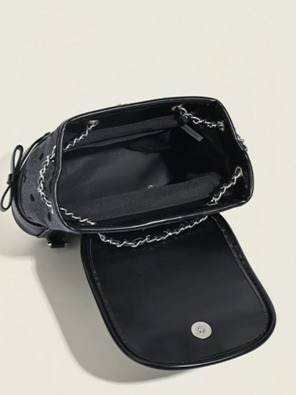 Heart Decor Chain Detail Backpack Bag