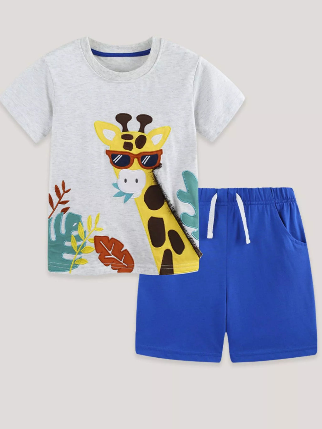 Children's Giraffe Graphic Tee and Shorts Set