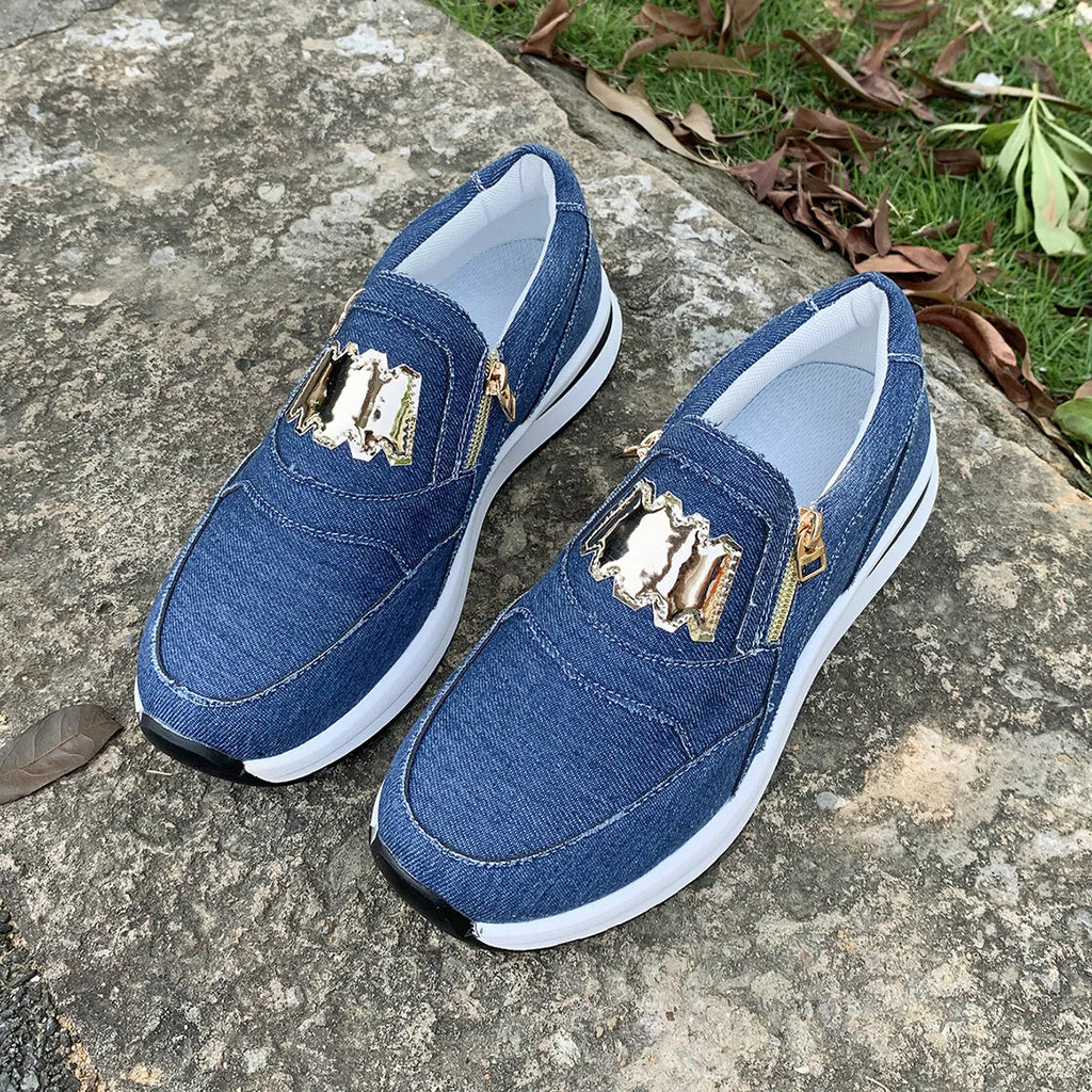 Round Toe Platform Slip-Ons