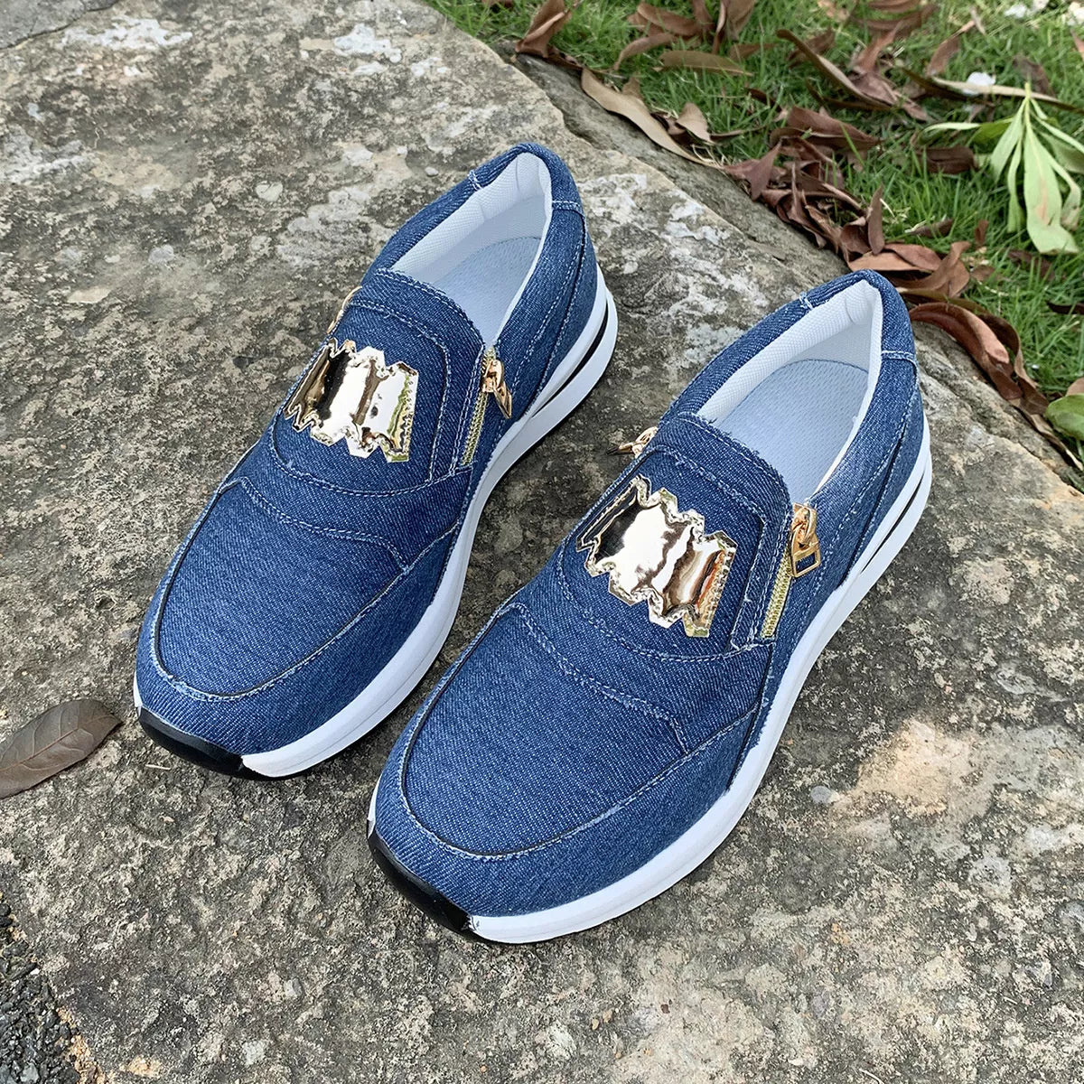 Round Toe Platform Slip-Ons