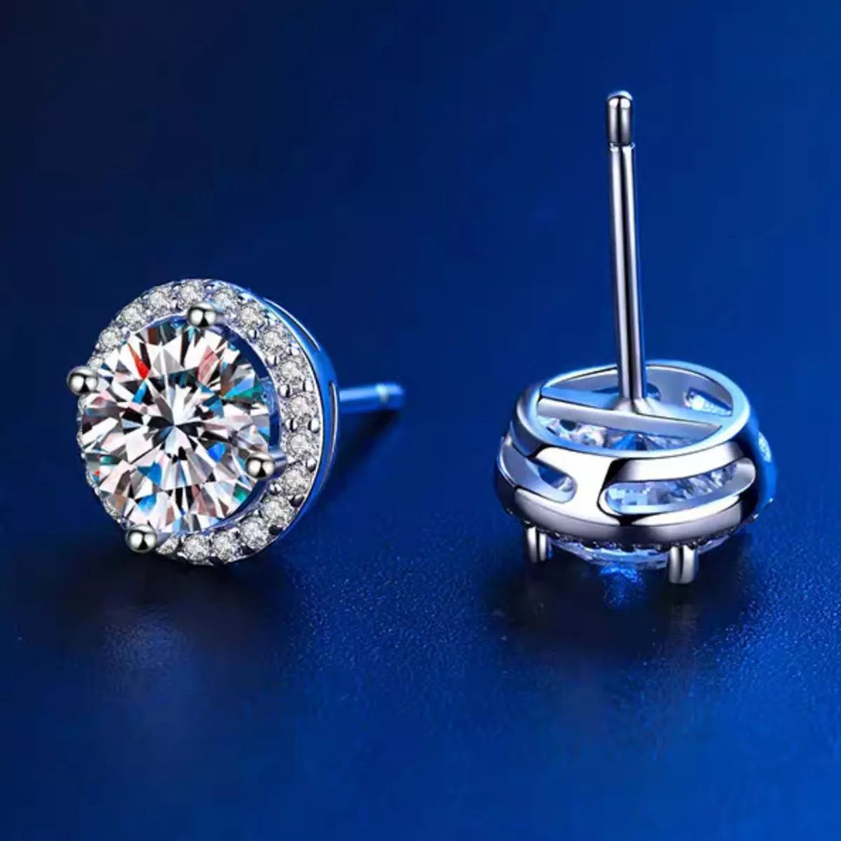 1 Carat Moissanite 925 Sterling Silver Stud Earrings