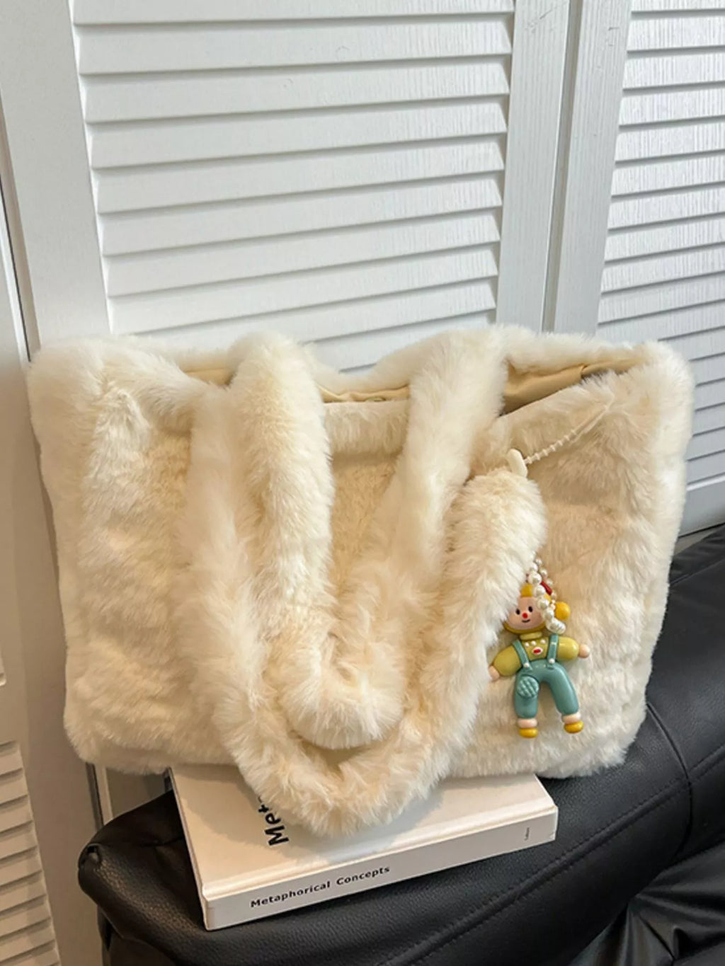 Fluffy Cartoon Charm Shoulder Bag