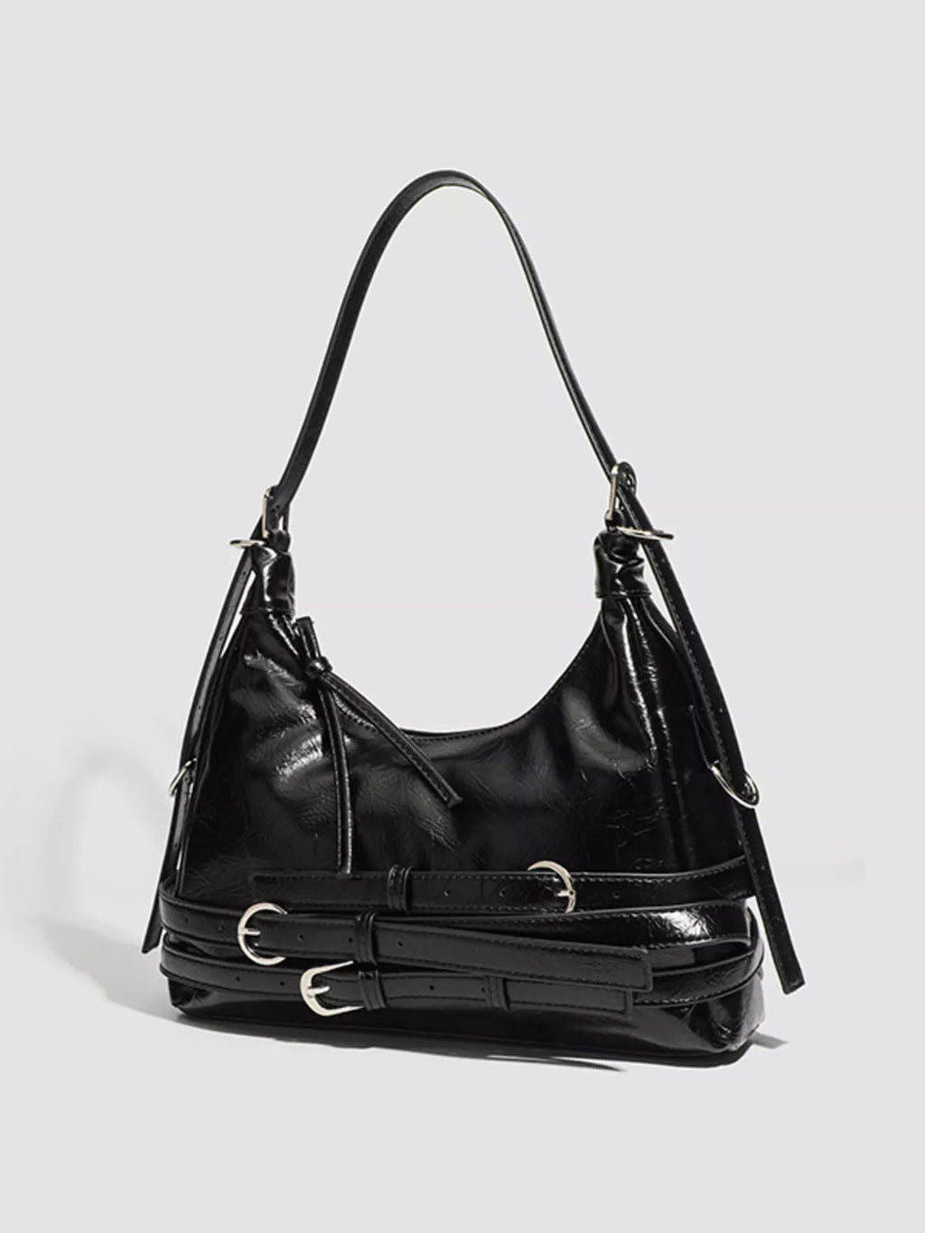 Buckled Strap Shoulder Bag
