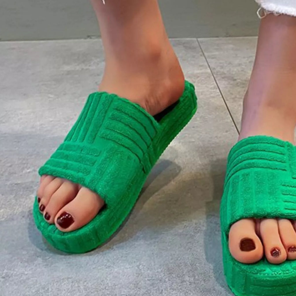 Open Toe Platform Slippers