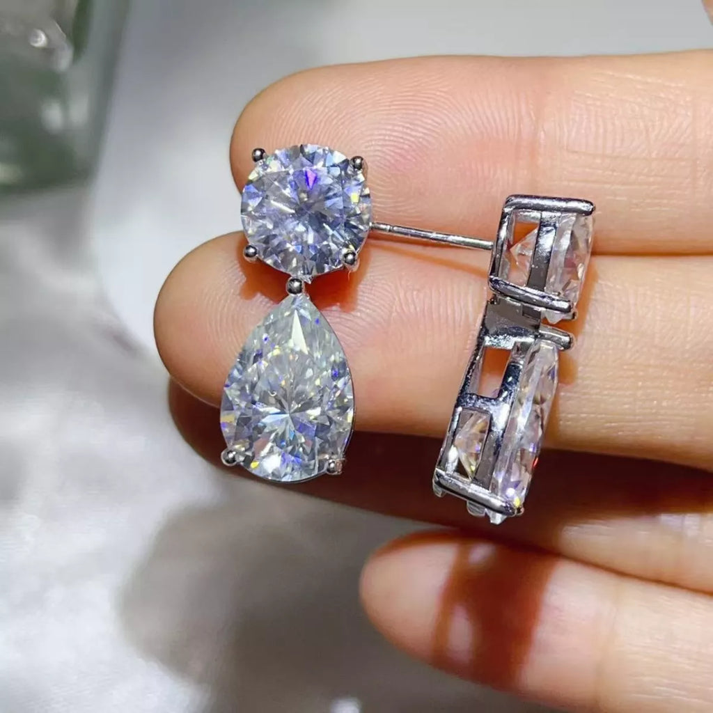 16 Carat Moissanite 925 Sterling Silver Earrings