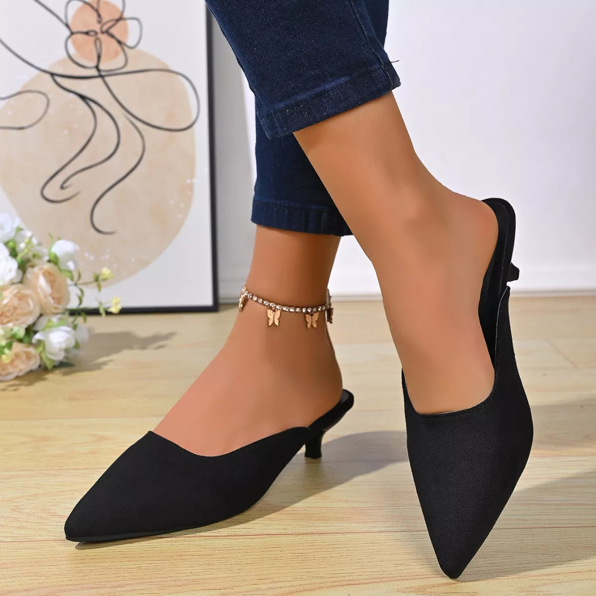 Point Toe Kitten Heels Pumps