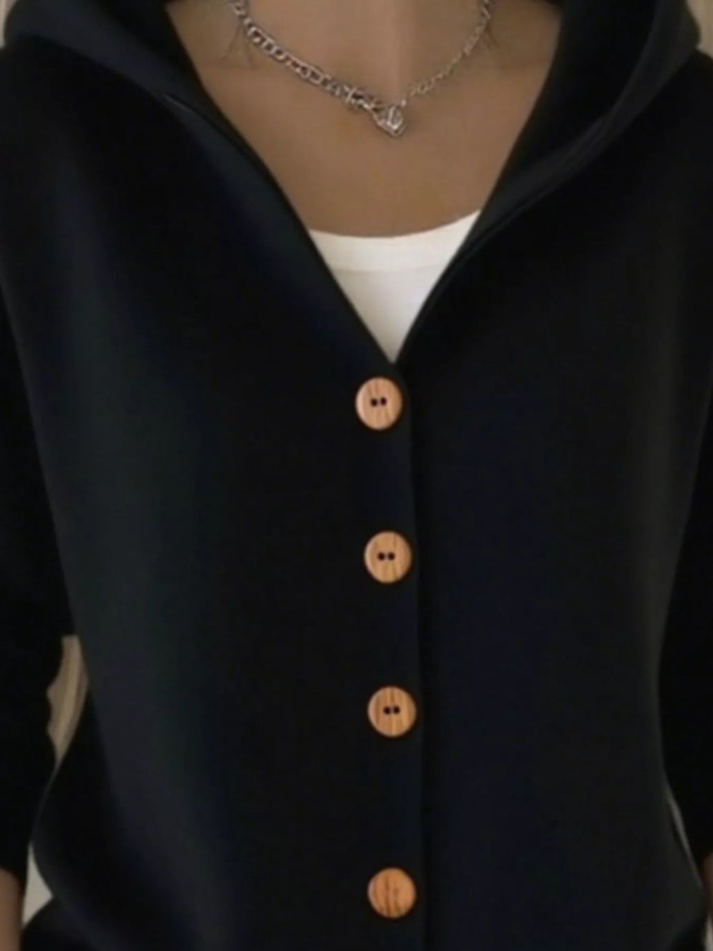Full Size Button Up Long Sleeve Cardigan Plus Size