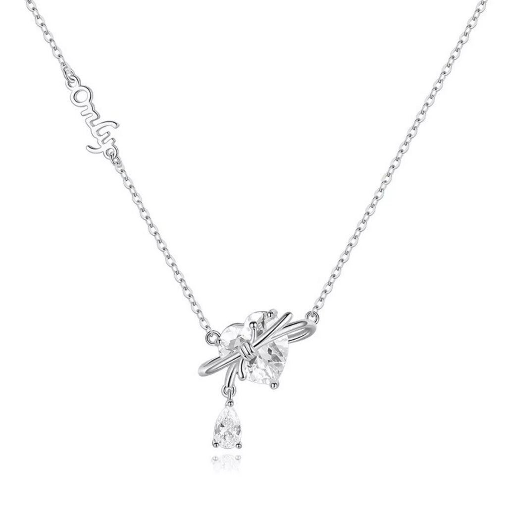 925 Sterling Silver Zircon Heart Necklace