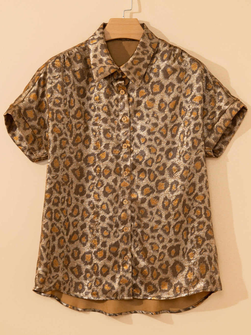 Leopard Print Button-Down Shirt