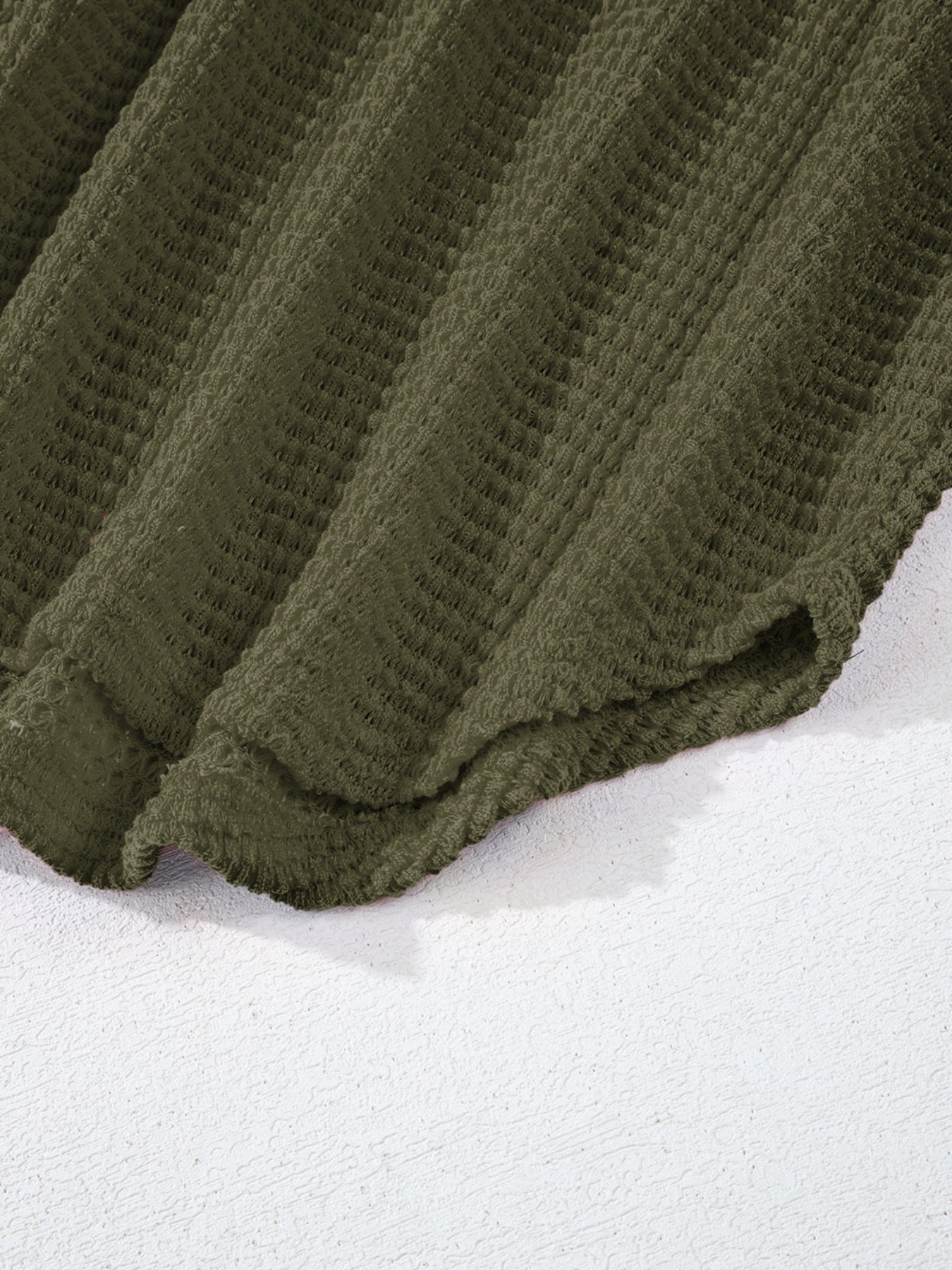 Textured Knit Button Detail Top