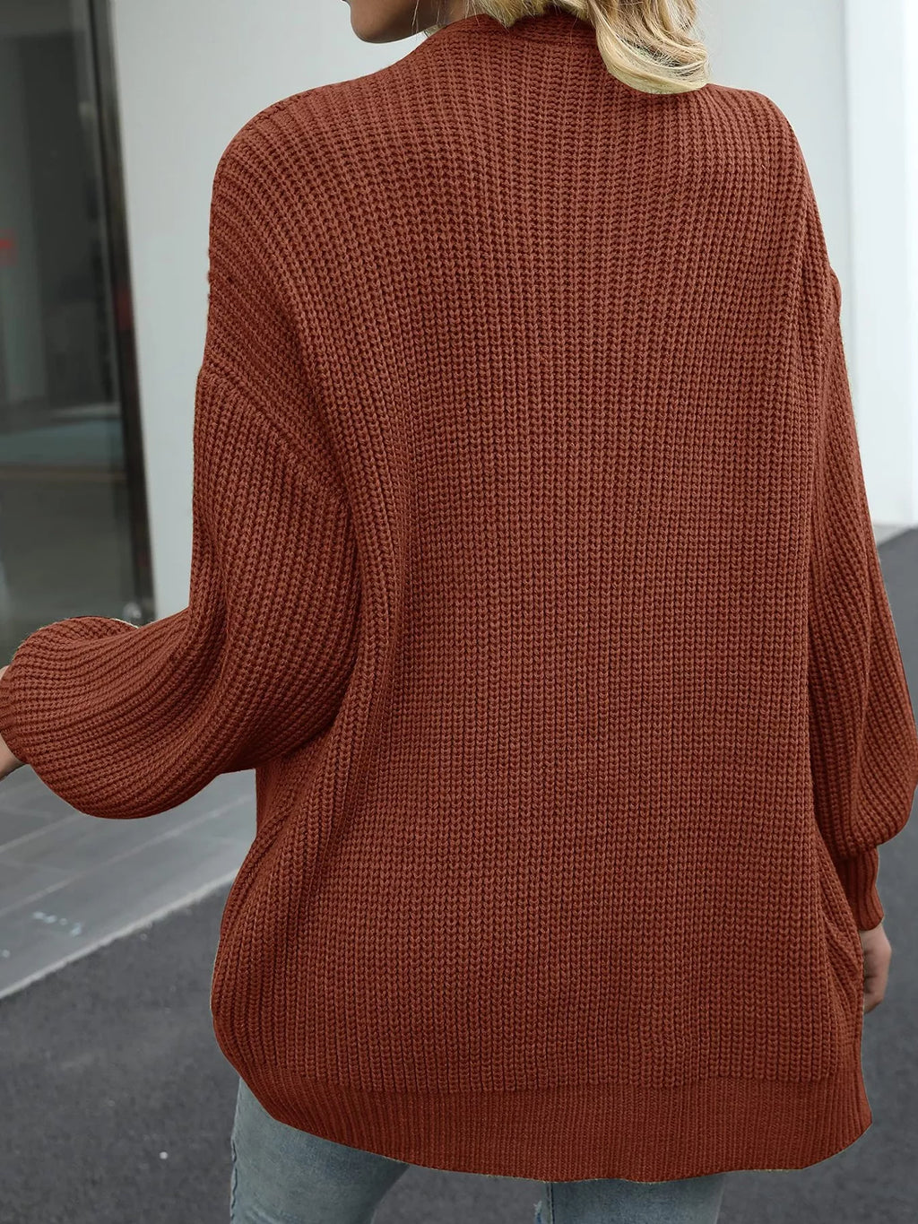 Full Size Chunky Knit Open Front Cardigan Plus Size