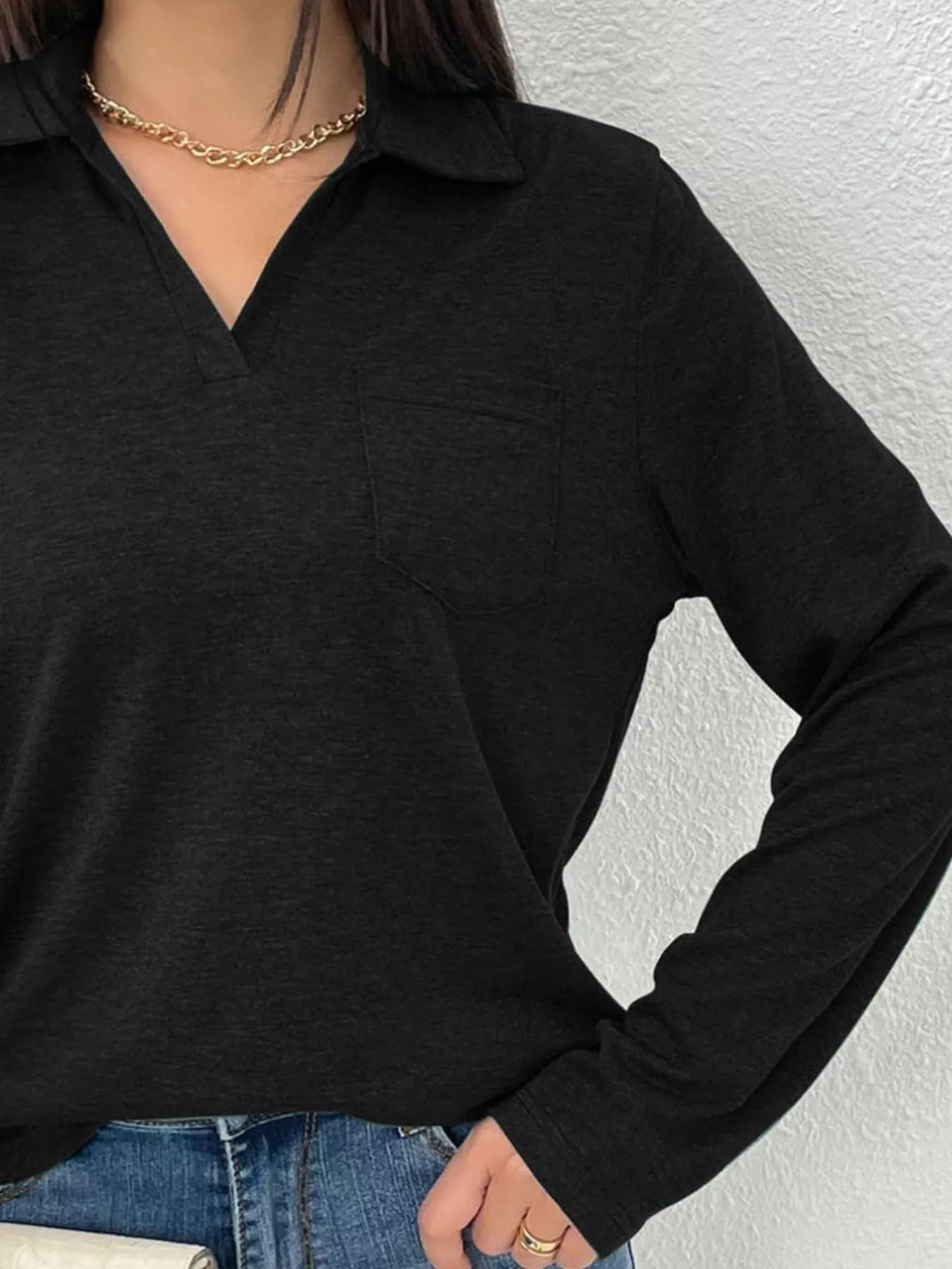 Casual Long Sleeve Polo T-Shirt