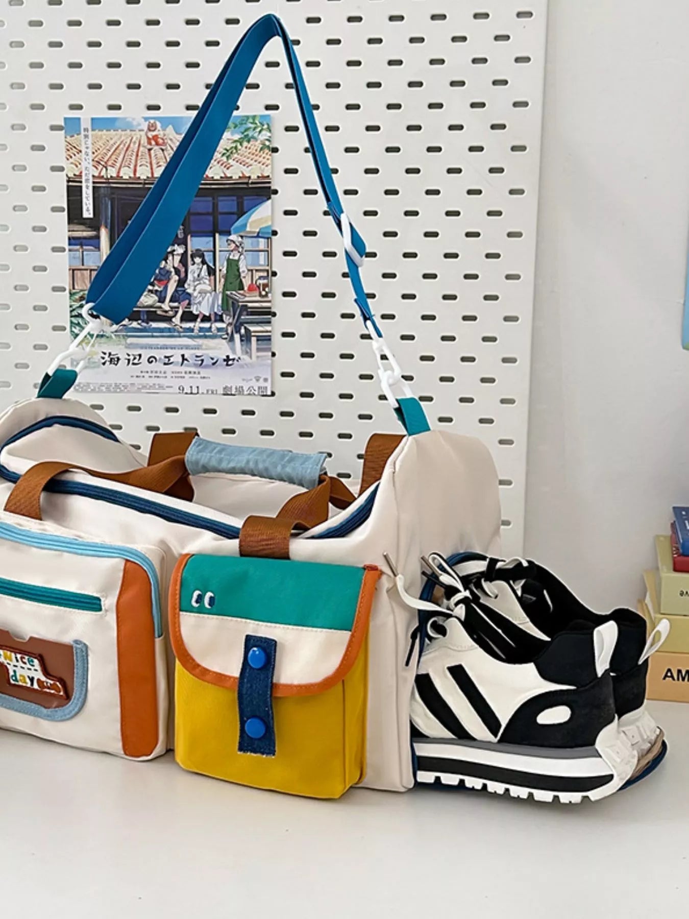 Multi-Pocket Nylon Duffel Bag