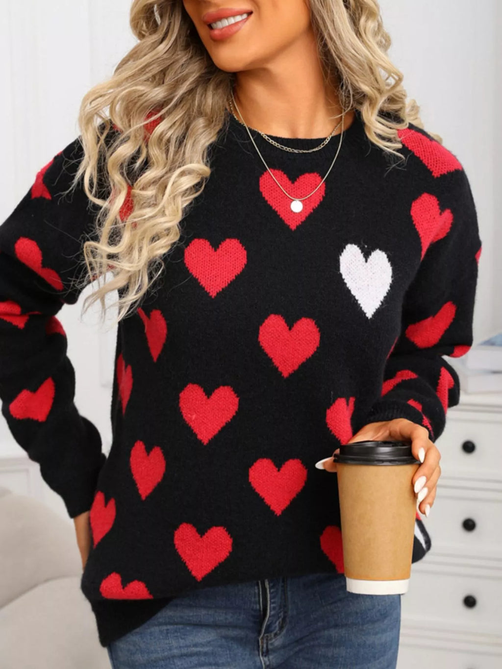 Valentine's Day Heart Crew Neck Sweater