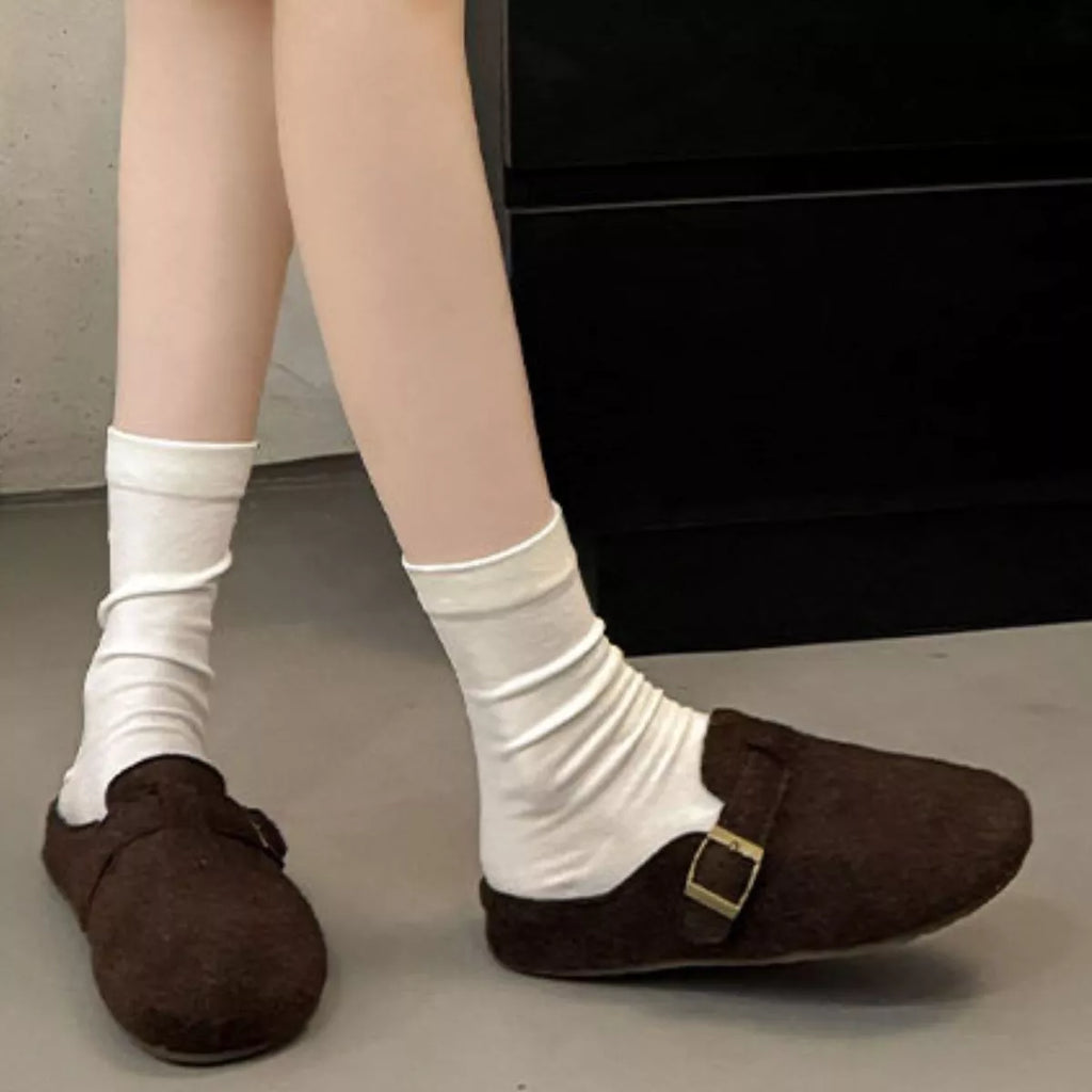 Buckle Decor Round Toe Slippers