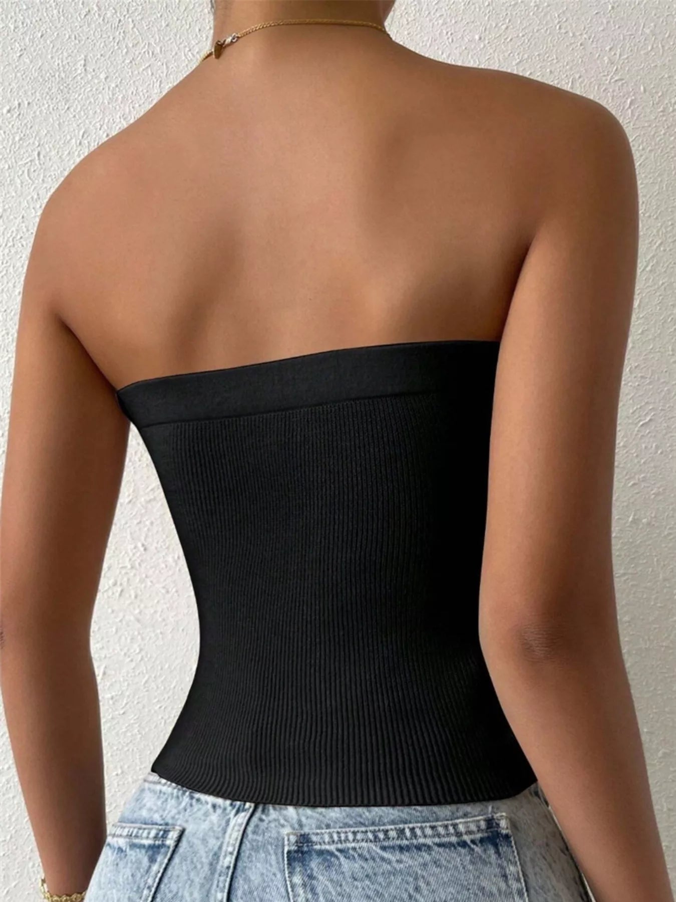Twist-Front Ribbed Knit Tube