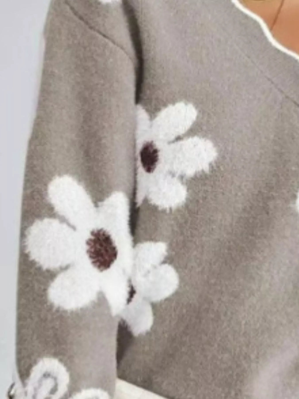 Floral V-Neck Long Sleeve Sweater