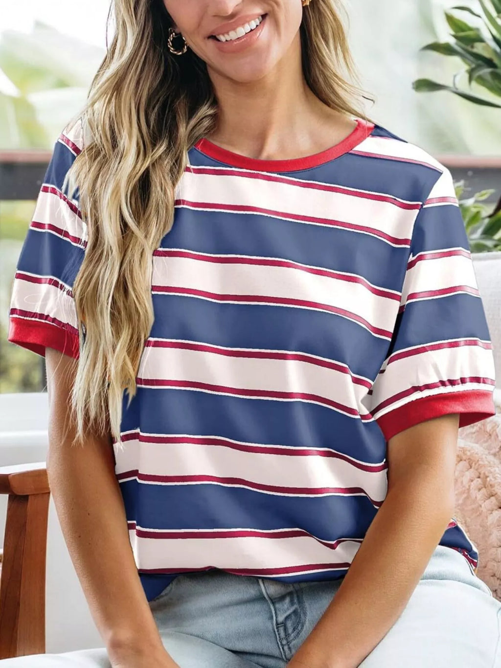 Striped Crew Neck T-Shirt