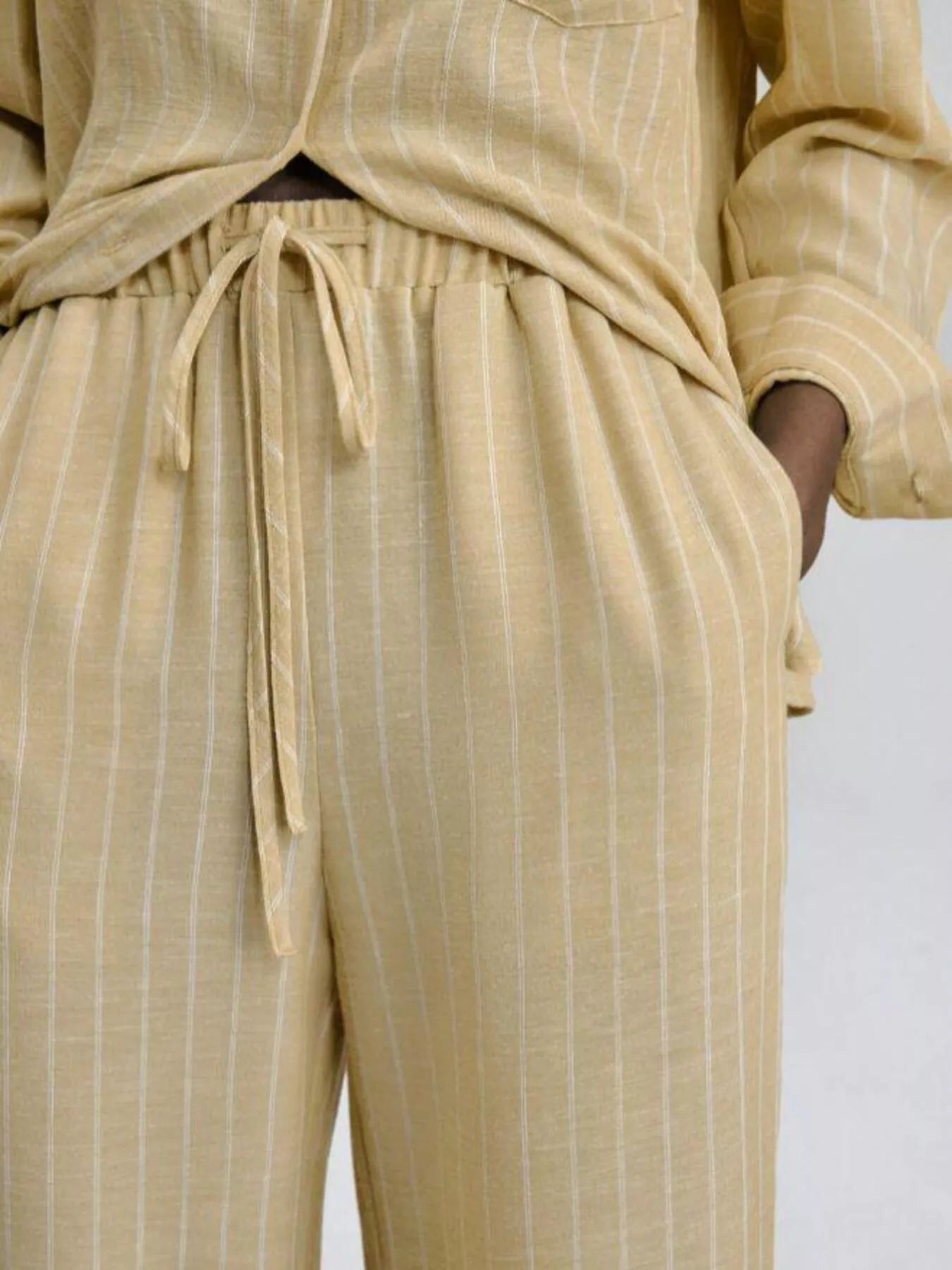 Striped Button Up Shirt and Pants Set