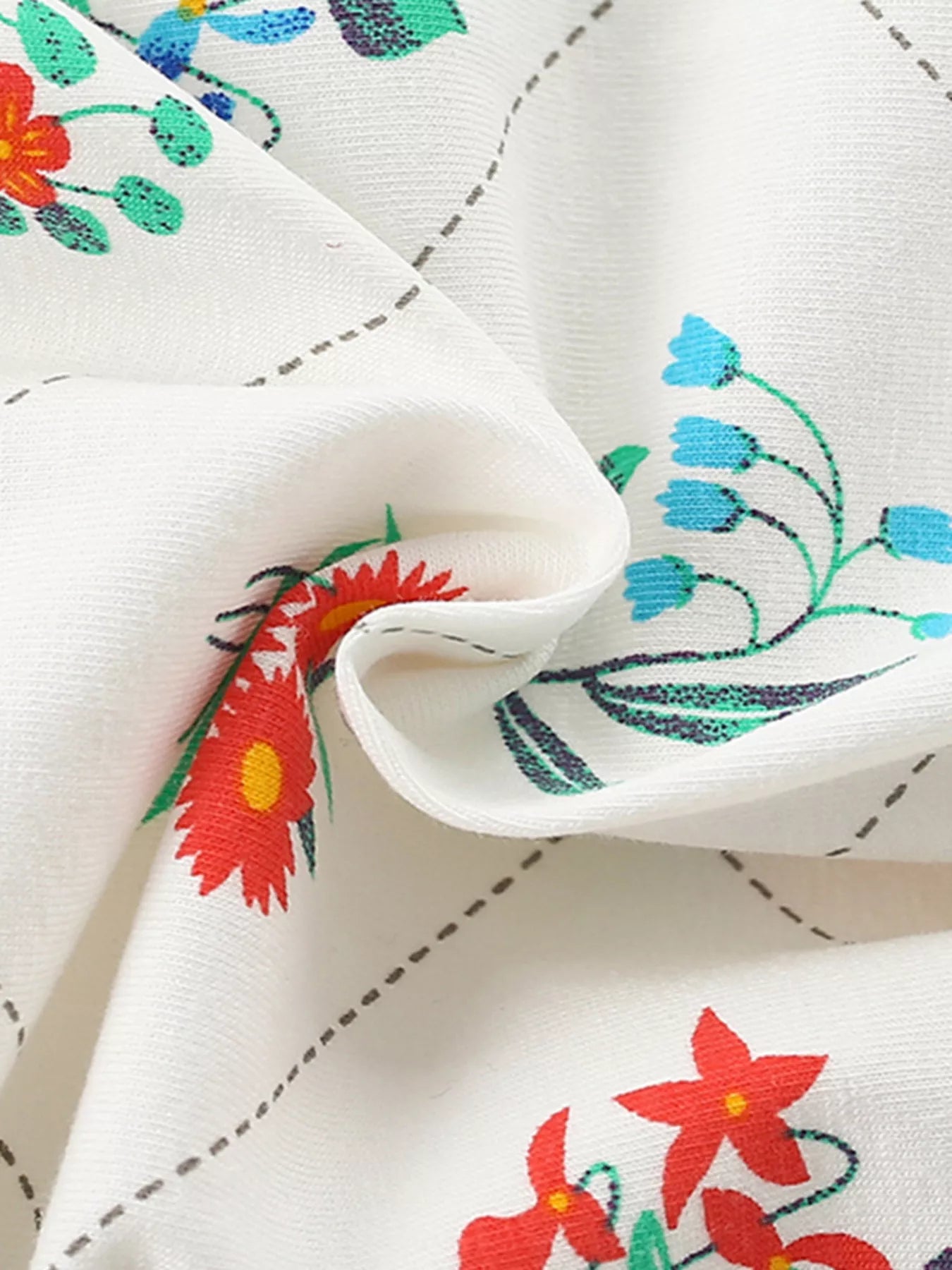 Children's Floral Print Ruffle Peter Pan Collar Dress