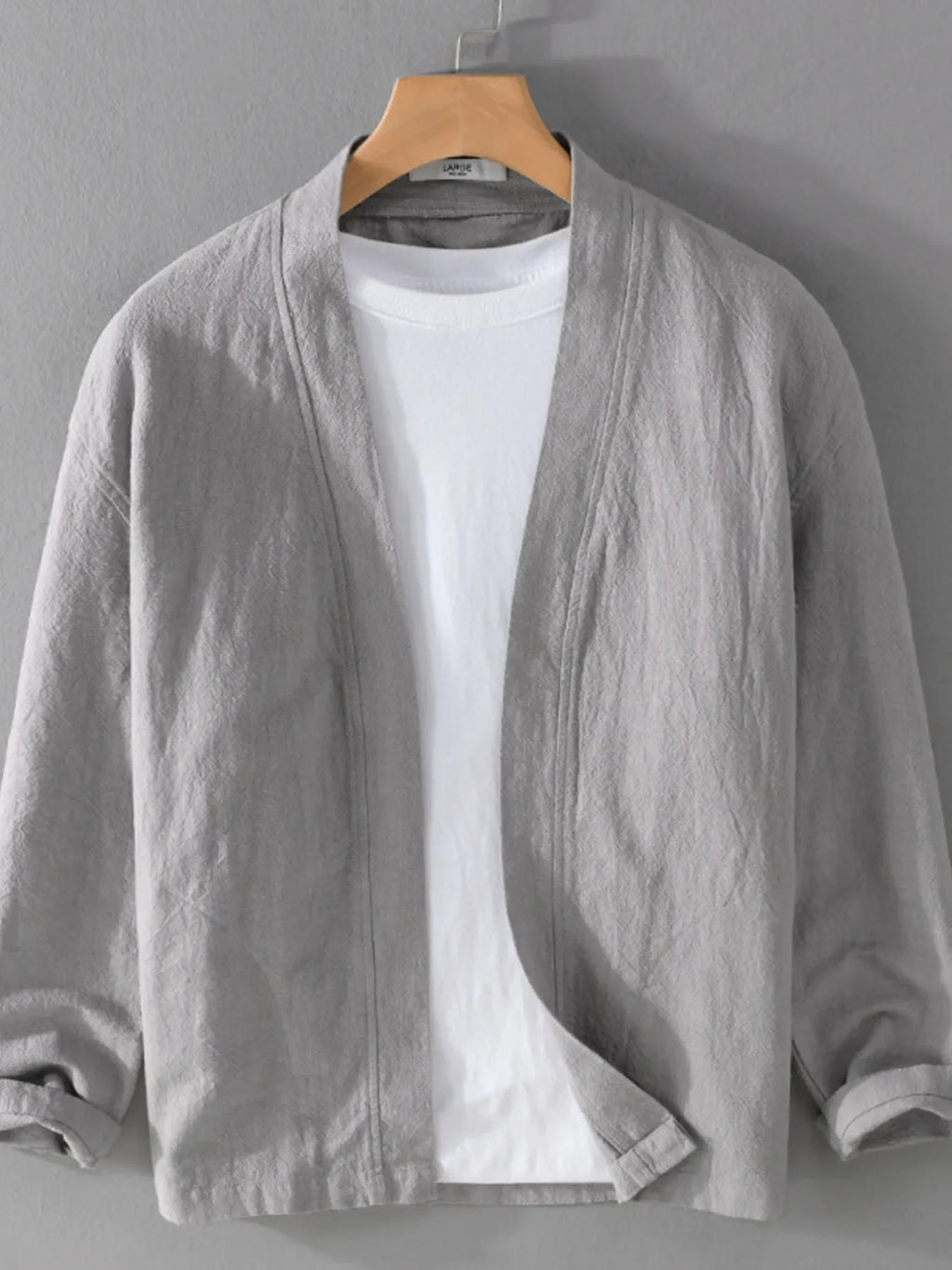 Men's Plus Size Casual Open Front Long Sleeve Top