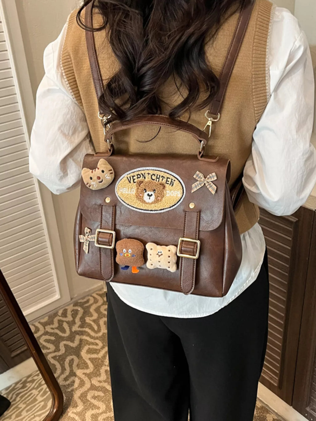 Bear Decor Backpack Bag