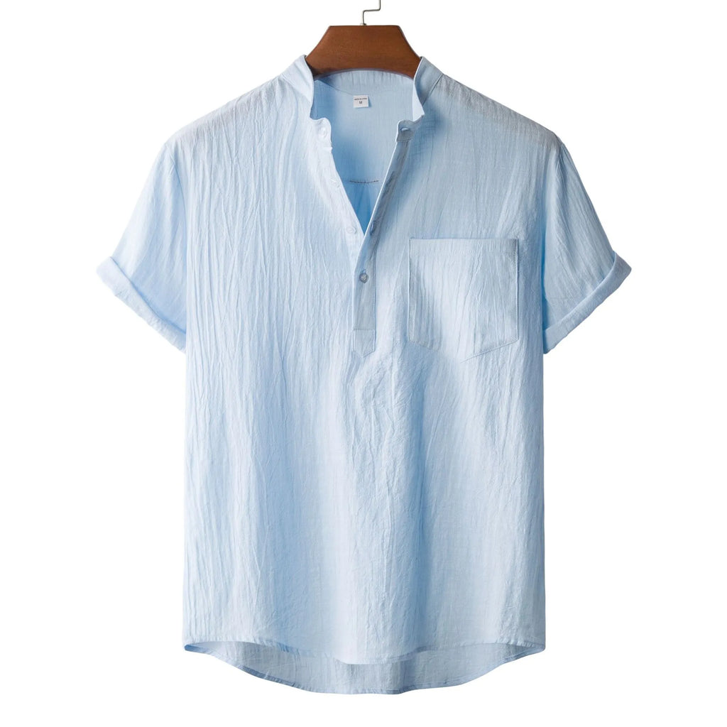Men's Plus Size Textured Short Sleeve Blouse