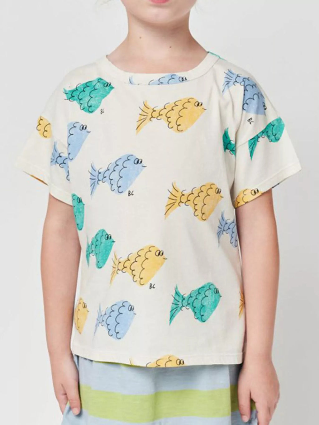 Children's Fish Print Round Neck T-Shirt