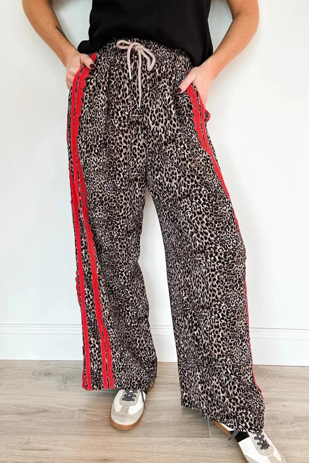 Leopard Print Wide Leg Pants