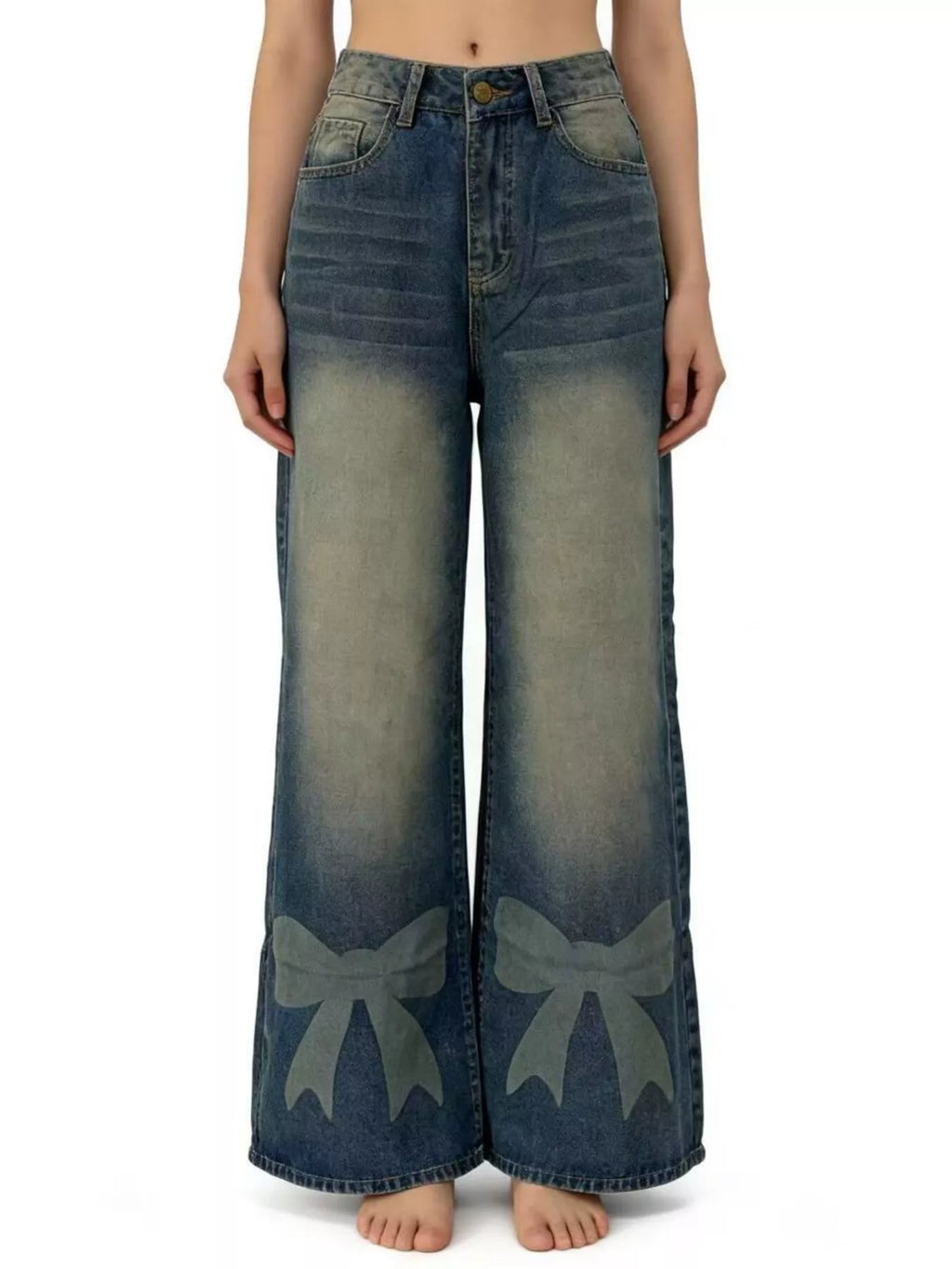 Bow Wide Leg Jeans