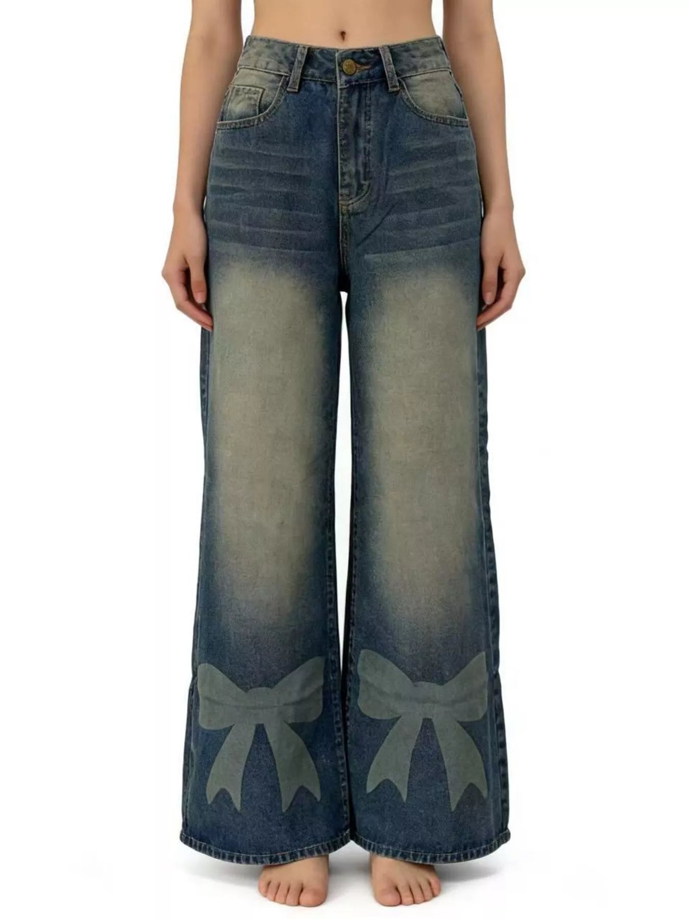 Bow Wide Leg Jeans