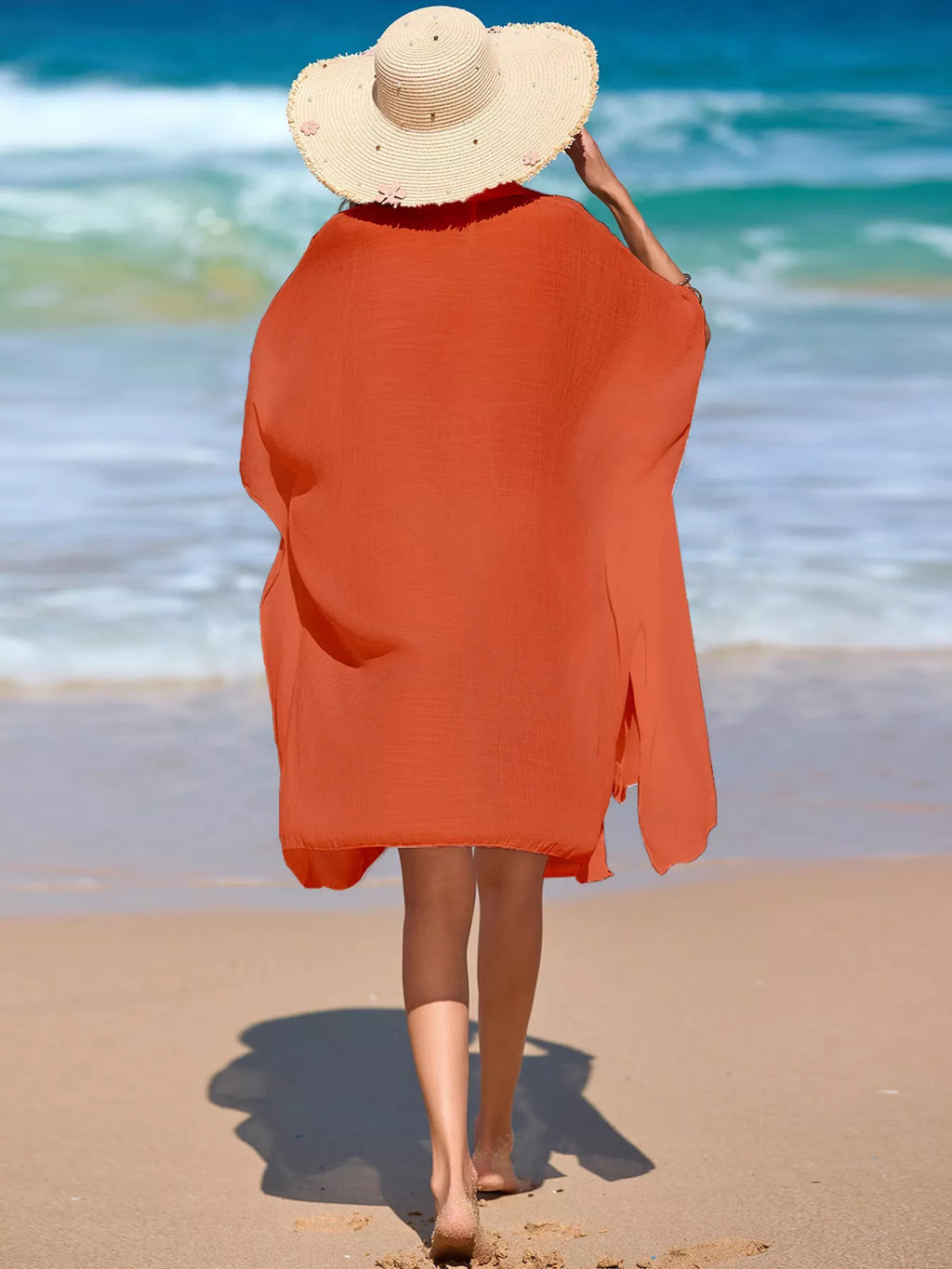 Relaxed Fit Button Up Cover-Up Dress
