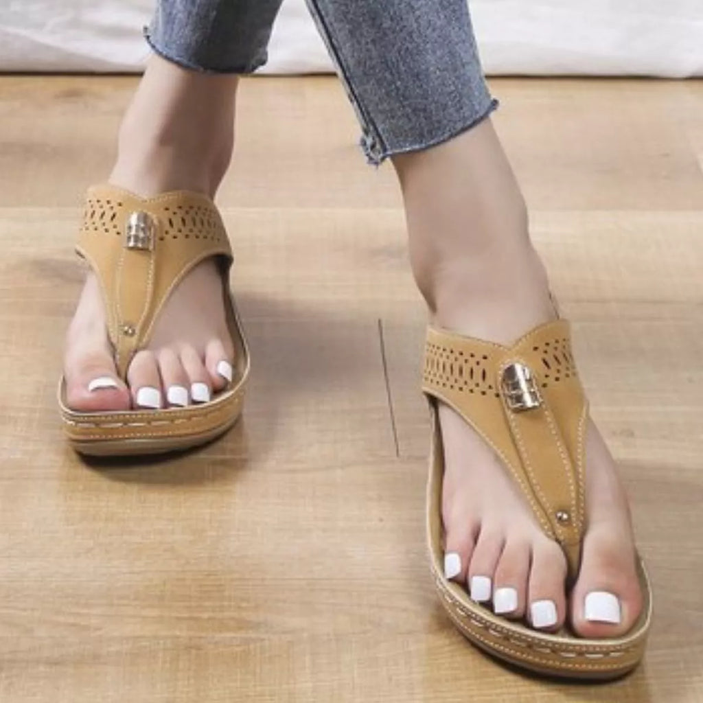 Toe Post Wedge Sandals