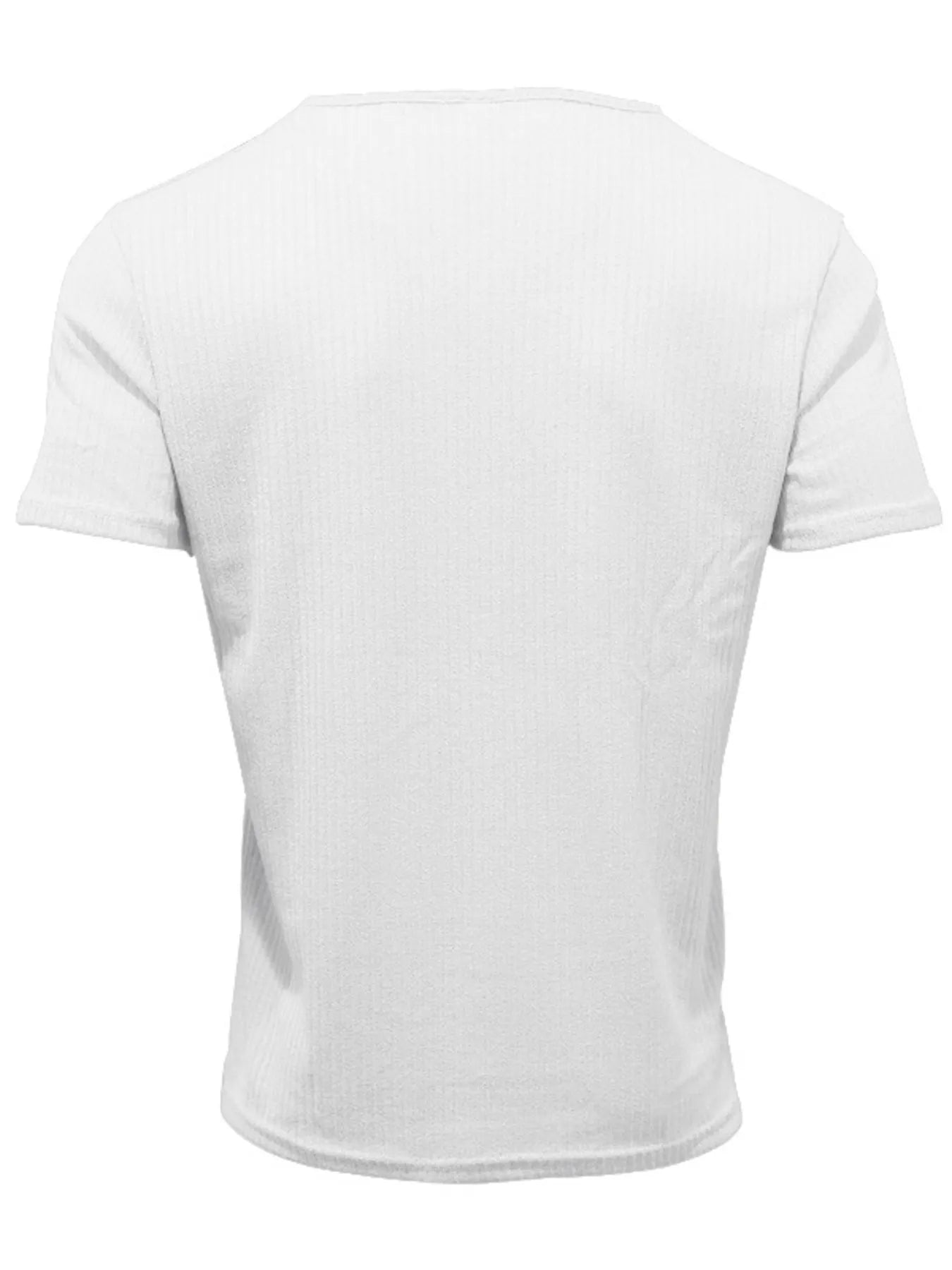 Men's Full Size Ribbed V-Neck T-Shirt Plus Size