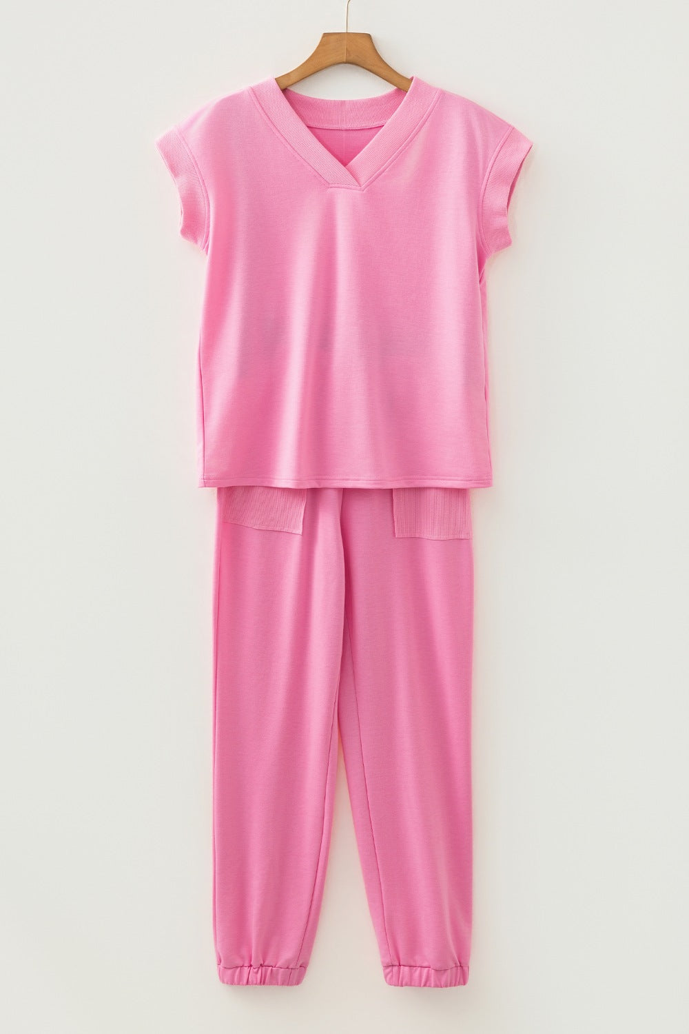 Short Sleeve Top and Drawstring Pants Set