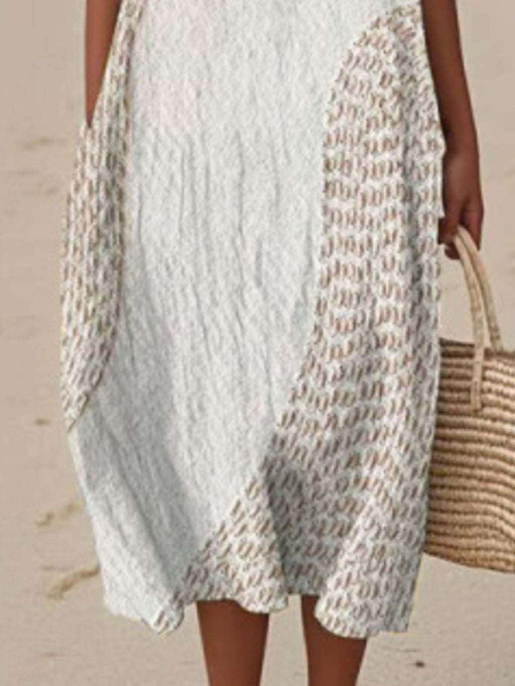 Full Size Round Neck Sleeveless Casual Midi Dress Plus Size