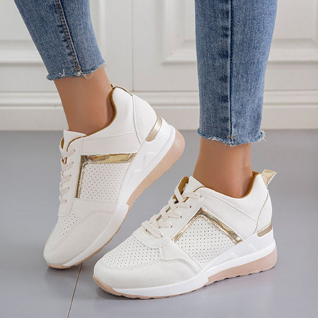 Lace Up Wedge Sneakers