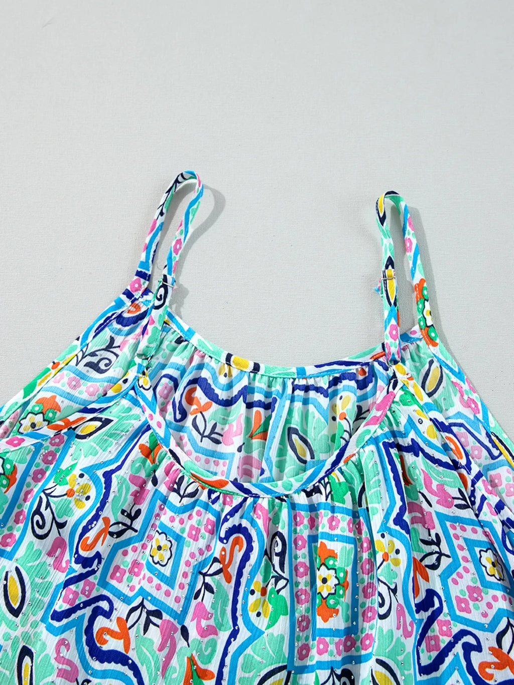 Rhinestone Floral Printed Cami Top