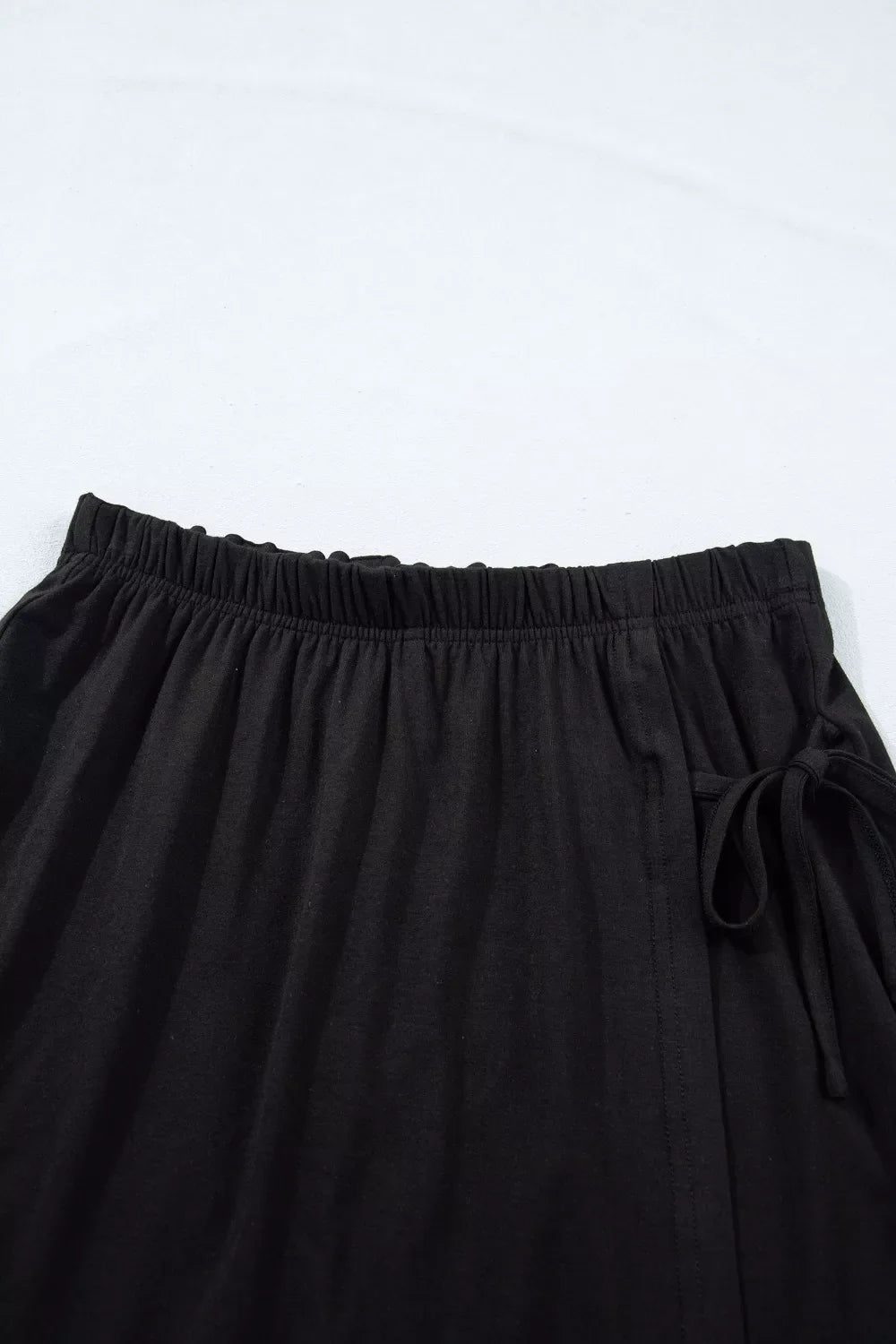 Solid Color Oversize Tee Tie Wrap Mini Skort 2pcs Set